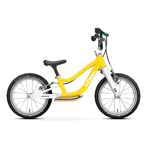 WOOM GO 1 Plus Balance-Bike Aluminium Schwarz, Weiß, Gelb