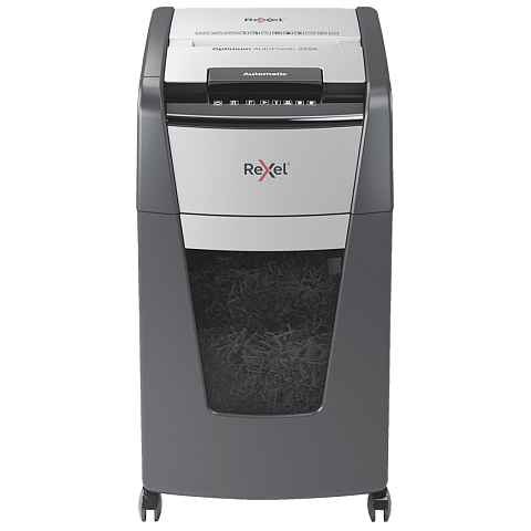 Rexel Optimum AutoFeed+ 225X Aktenvernichter Kreuzschreddern 55 dB 23 cm Schwarz, Grau