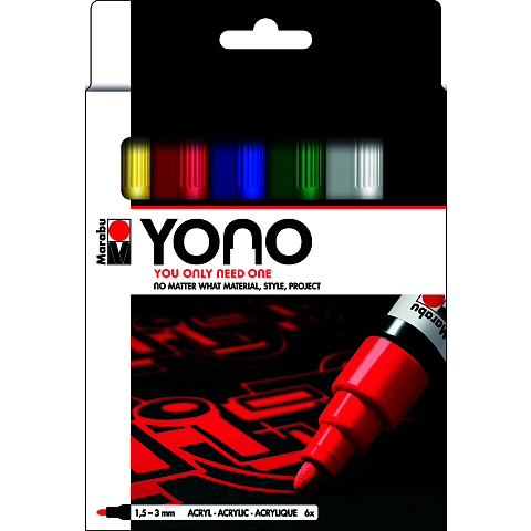 Marabu YONO Schwarz, Blau, Grün, Rot, Weiß, Gelb 1 Stück(e)
