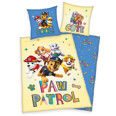 HERDING Paw Patrol Bettwäsche-Set ‘Cool’ – 135×200 cm, Renforcé