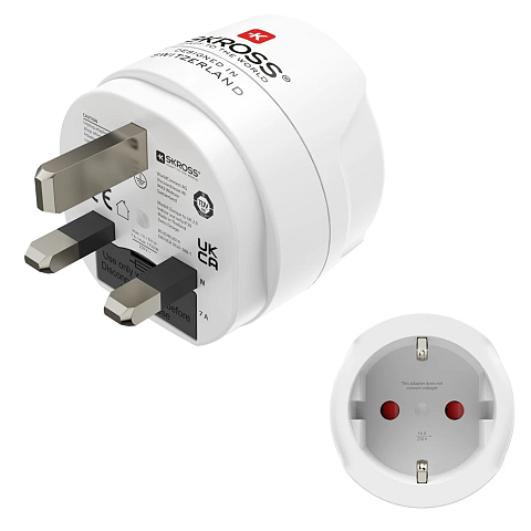 Hama 00223483 Netzstecker-Adapter Typ G (VK) Typ F Weiß