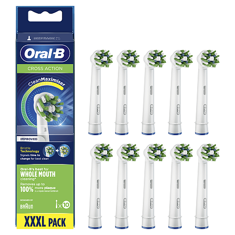 Oral-B CrossAction 80339346 Elektrischer Zahnbürstenkopf 10 Stück(e) Blau, Grün, Weiß