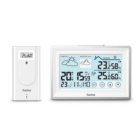 Hama 00222228 Digitale Wetterstation Weiß Akku
