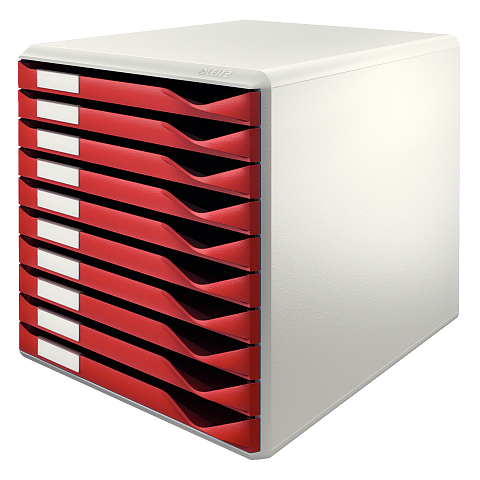 Leitz 52810028 Dateiablagebox Polystyrene Bordeaux, Grau