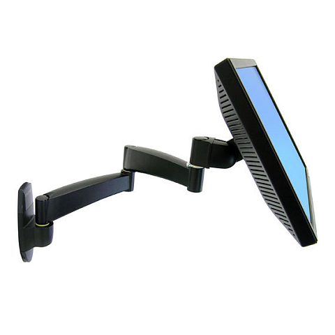 Ergotron 200 Series Wall Mount Arm, 2 Extensions 61 cm (24") Wand Schwarz