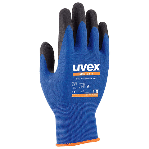 Uvex 6002711 Handschutz Werkstatthandschuhe Anthrazit, Blau Elastan, Polyamid 1 Stück(e)