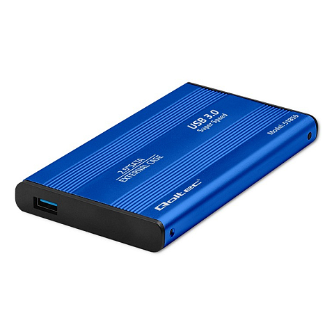 Qoltec 51859 Speicherlaufwerksgehäuse HDD / SSD-Gehäuse Blau 2.5"
