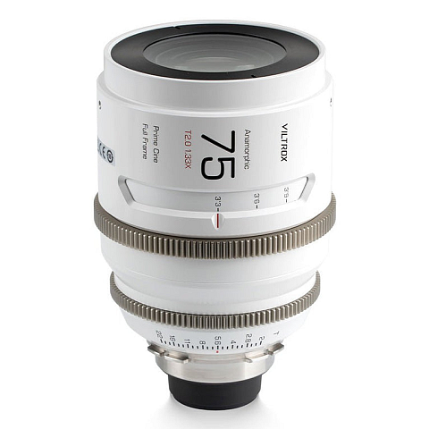 VILTROX 75MM T2.0 1.33X PL Kameraobjektiv Kinoobjektiv Anamorphotische Linse Weiß