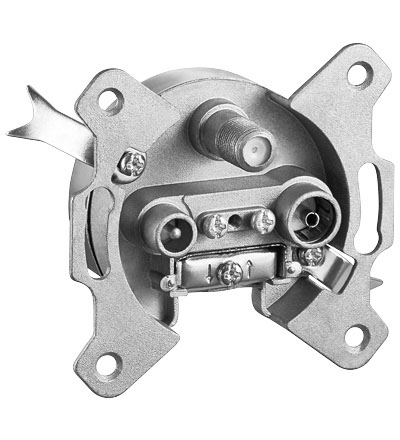 Goobay 67047 Steckdose TV + SAT Silber