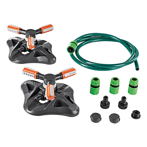 EASYmaxx 12972 Wassersprinkler Rotierender Wassersprenger Polypropylen (PP), Polyvinylchlorid (PVC) Schwarz, Orange