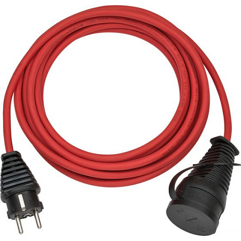 Brennenstuhl 1169910 Verlängerungskabel 5 m 1 AC-Ausgänge Draußen Schwarz, Rot