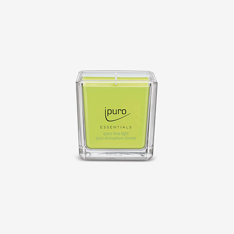 ipuro ESSENTIALS lime light Wachskerze Quadratisch Bergamotte, Geranium, Jasmin, Citronella, Maiglöckchen, Litsea cubeba, Orange, Orangenblüte, Vanille, Eisenkraut Limette 1 Stück(e)