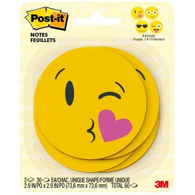 3M Emoji Klebezettel andere Mehrfarbig, Gelb 30 Blätter Selbstklebend
