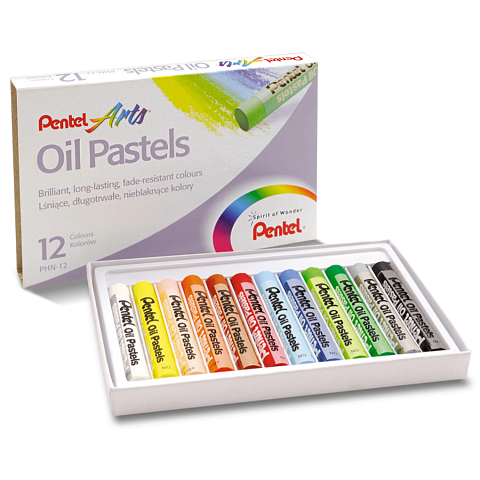 Pentel PHN-12 Farbstift Öl-Pastellstift Mehrfarbig 12 Stück(e)