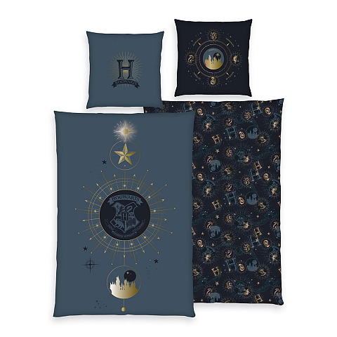 HERDING Harry Potter Bettwäsche-Set ‘Stars’ – 135×200 cm, Renforcé