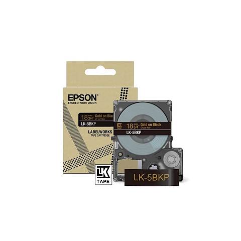Epson LK-5BKP Schwarz, Gold
