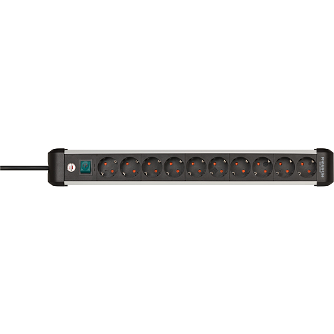 Brennenstuhl 1391030000 Verlängerungskabel 3 m 10 AC-Ausgänge Drinnen Schwarz, Silber