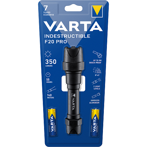 Varta Indestructible F20 Pro Schwarz Taschenlampe LED