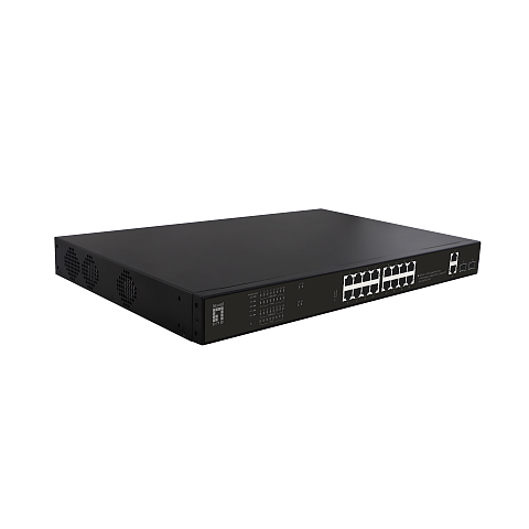 LevelOne GEP-2021 Netzwerk-Switch Unmanaged Gigabit Ethernet (10/100/1000) Power over Ethernet (PoE) 1U Schwarz