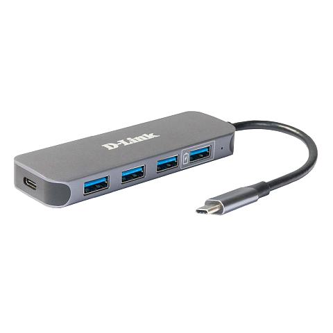 D-Link DUB-2340 Schnittstellen-Hub USB Typ-C 5000 Mbit/s Grau