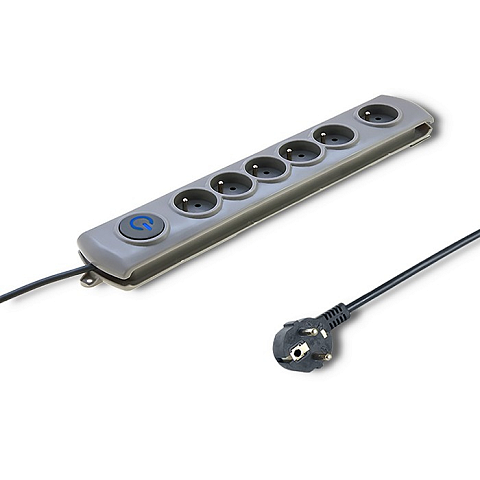 Qoltec 50165 Spannungsschutz Grau 6 AC-Ausgänge 230 V 1,8 m