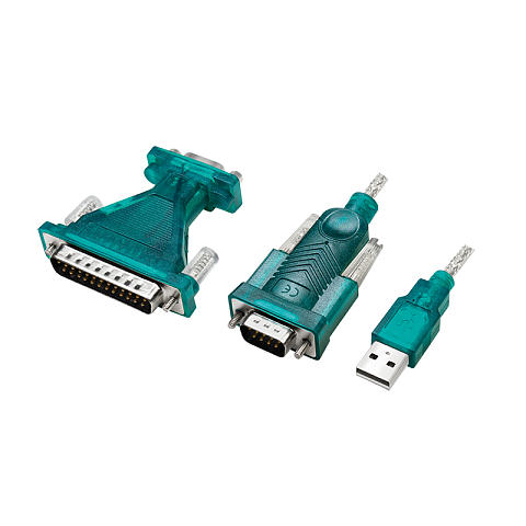 LogiLink USB 2.0-Kabel, USB-A/M zu DB9/M + DB25/M (RS232), Win 11, 1,3 m