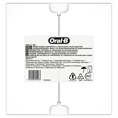 Oral-B Kids 81748472 Elektrischer Zahnbürstenkopf 8 Stück(e) Mehrfarbig