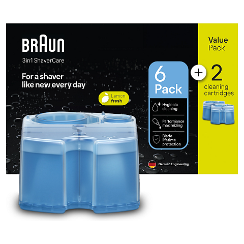 Braun 3-in-1 ShaverCare Reinigungskartuschen, 6+2 Pack