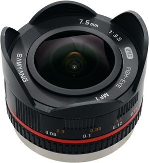 Samyang 7.5mm f/3.5 UMC Fisheye MILC Weitwinkel-Fischaugenobjektiv Schwarz