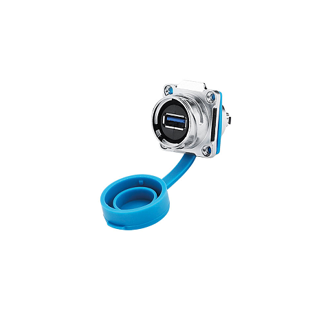 Alcasa IC03-24U302 Steckdose USB A Blau, Silber