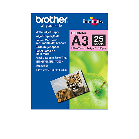 Brother BP60MA3 Druckerpapier A3 (297x420 mm) Matte 25 Blätter Weiß