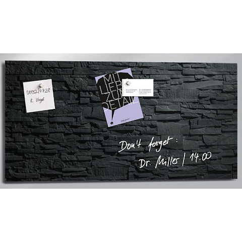 Sigel GL149 Magnettafel Glas Schwarz