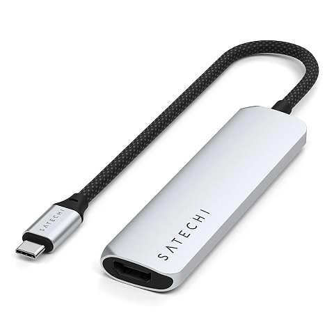 Satechi ST-P4SS Schnittstellen-Hub USB Typ-C 10000 Mbit/s Silber