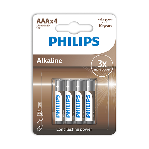 Philips LR03A4B/10 Haushaltsbatterie Einwegbatterie AAA Alkali