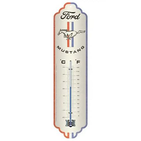 Nostalgic Art Ford Mustang Flüssigkeitsumgebungs-Thermometer Drinnen/Draußen Mehrfarbig
