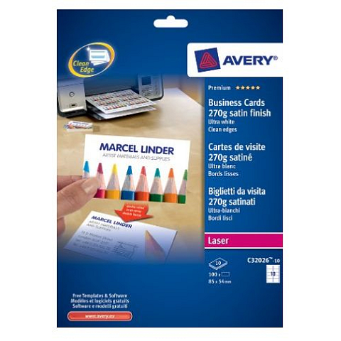 Avery C32026-10 Visitenkarte Laser Papier 100 Stück(e)