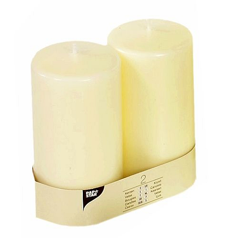Papstar 15363 Wachskerze Zylinder Elfenbein 2 Stück(e)