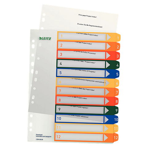 Esselte 12940000 Tab-Register Numerischer Registerindex Polypropylen (PP) Mehrfarbig
