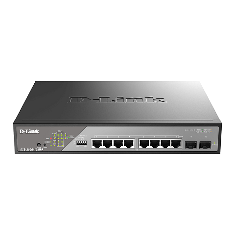 D-Link DSS-200G-10MPP Netzwerk-Switch Managed L2 Gigabit Ethernet (10/100/1000) Power over Ethernet (PoE) 1U Schwarz, Grau