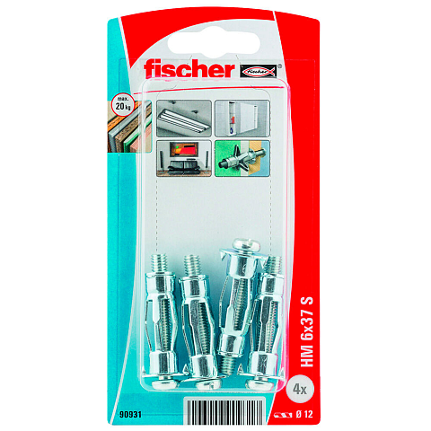 Fischer 90931 Schraubanker/Dübel 4 Stück(e) Hohlwandanker (Molly) 37 mm