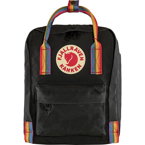 Fjällräven Kånken Rainbow Mini Rucksack Schwarz Vinylon