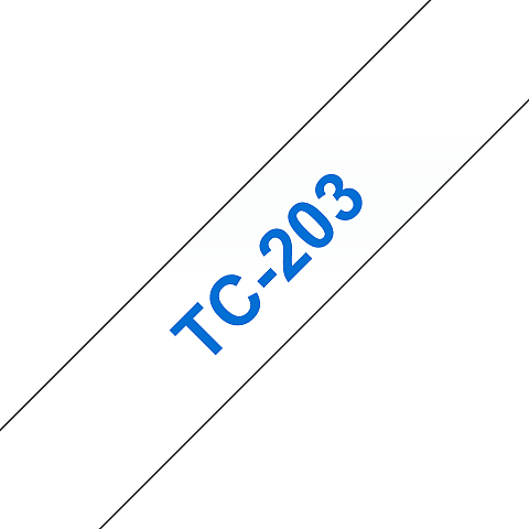 Brother TC-203 Etiketten erstellendes Band Blau auf weiss
