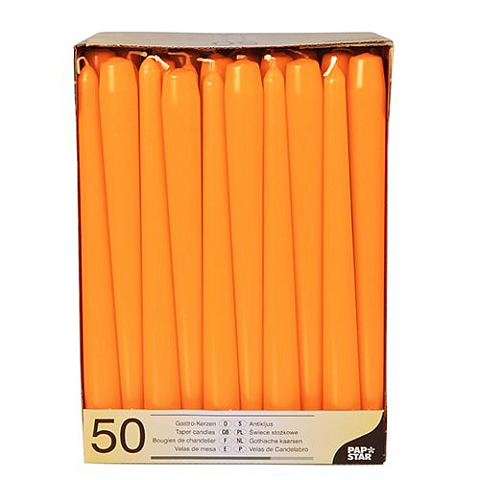 Papstar 10393 Wachskerze Rund Orange 50 Stück(e)