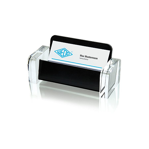 Wedo 60 4401 Visitenkartenhalter Acryl Schwarz, Transparent