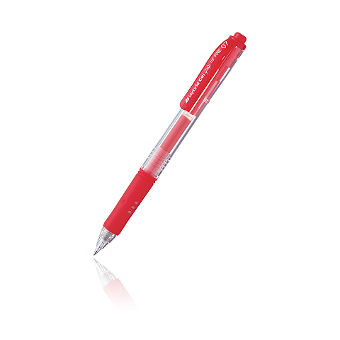 Pentel Hybrid Gel Grip Ausziehbarer Gelschreiber Rot 12 Stück(e)