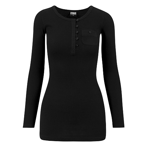 Urban Classics TB1297-00007-0054 T-Shirt Knopfleiste Langärmlig Baumwolle, Elastan