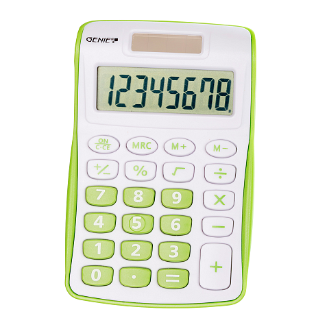 Genie 120 G Taschenrechner Tasche Display-Rechner Grün, Weiß