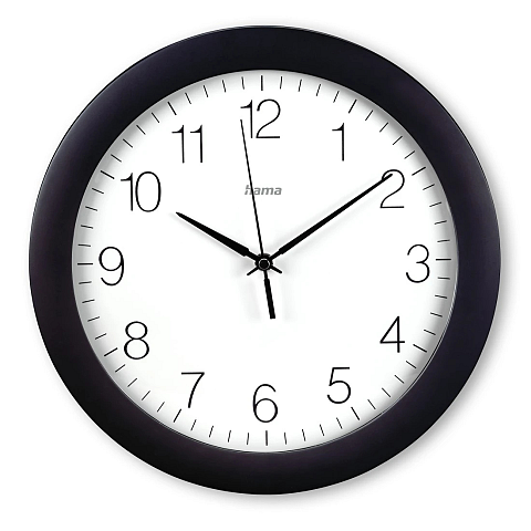 Hama Teneriffa Analoge Uhr Rund Schwarz, Weiß