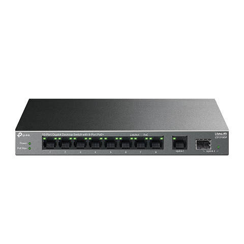 TP-Link LiteWave LS1210GP Netzwerk-Switch Unmanaged Gigabit Ethernet (10/100/1000) Power over Ethernet (PoE) Schwarz