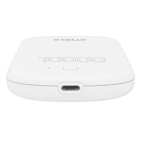 Celly MAGPB10000PROWH Powerbank 10000 mAh Kabelloses Aufladen Weiß